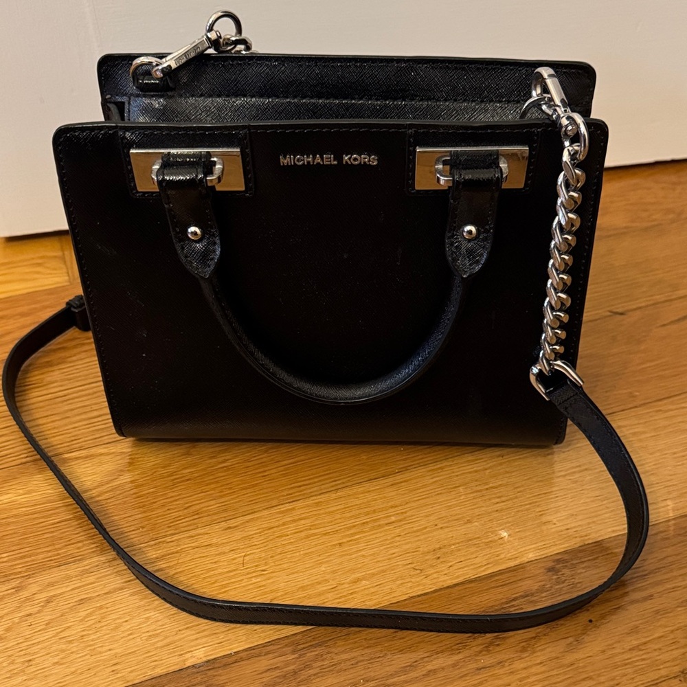Michael Kors Black Satchel with Chain Strap